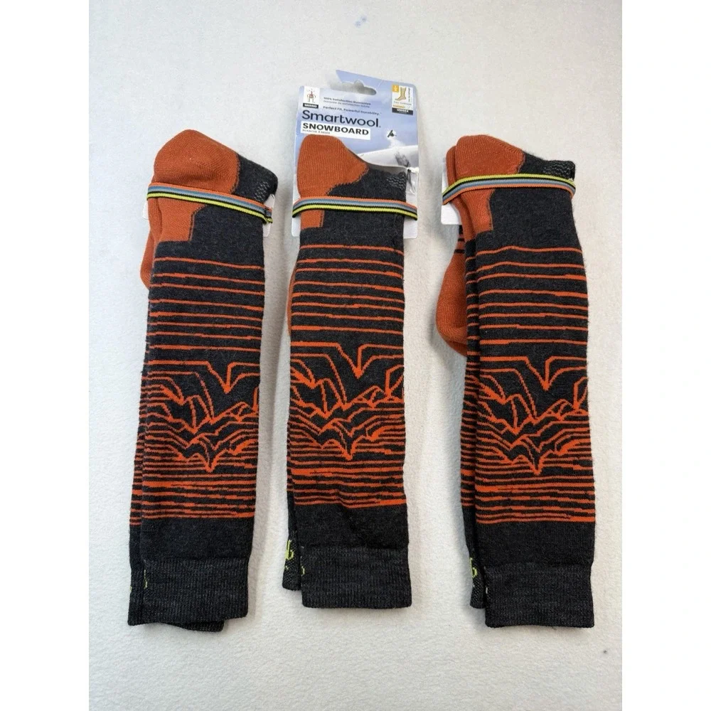 Smartwool 3 Pairs Snowboard Iguchi Pattern Over The Calf Socks Size Large NEW